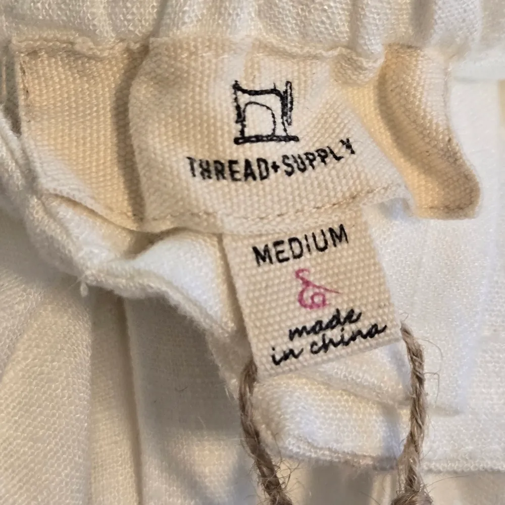 Thread & Supply Devon Linen High Waist Wide Leg in Vintage White, Size M White Size M - Image 12