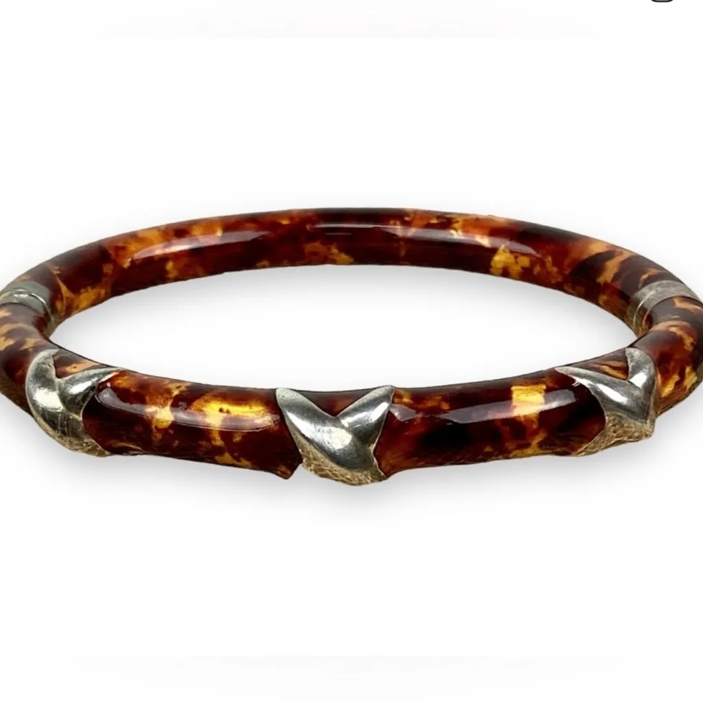 Milor Brown Tortoise and 925 Silver Bracelet - Image 4
