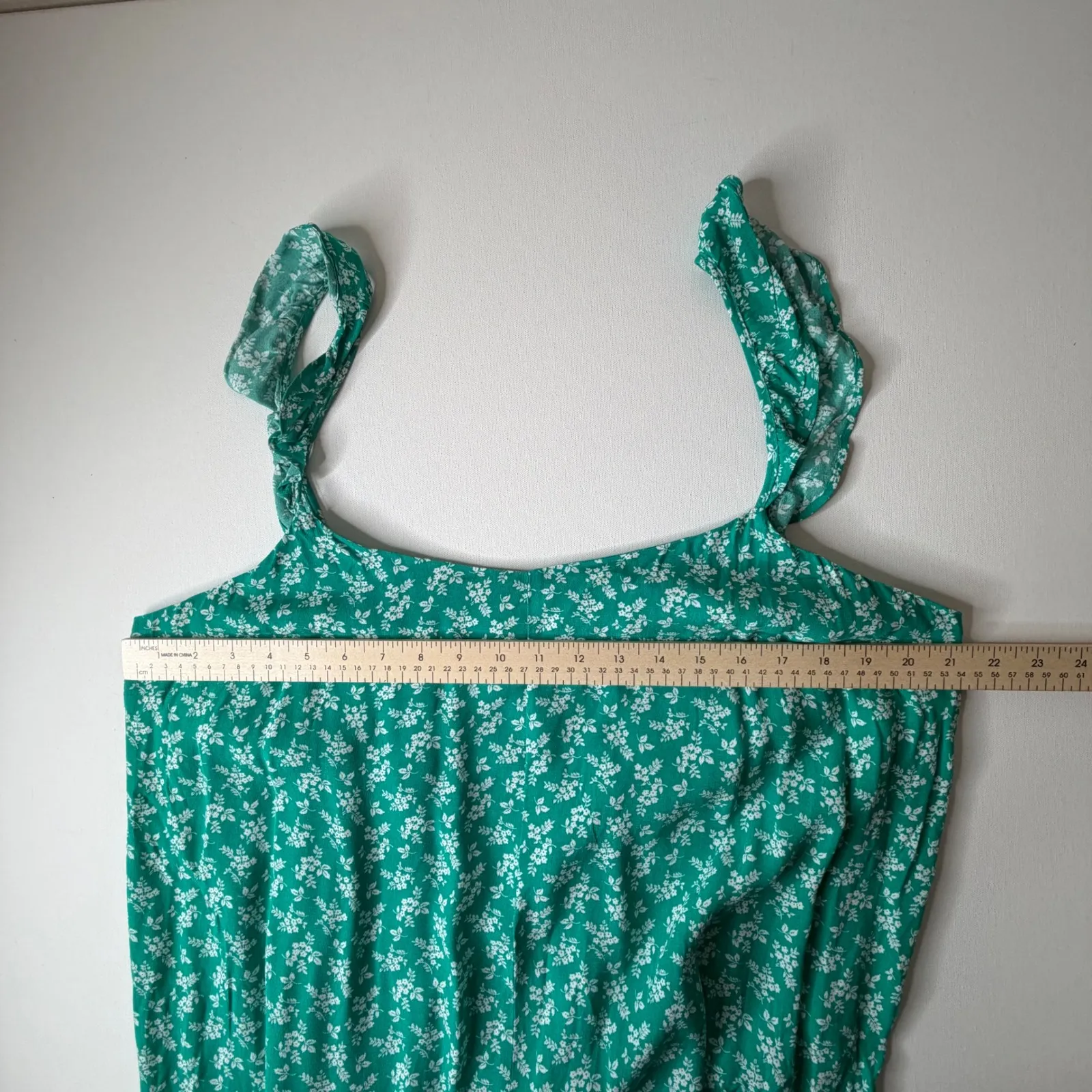 The Nines by Hatch Green Floral Ruffle Strap Jumpsuit Size XXL Maternity Boho - Image 9