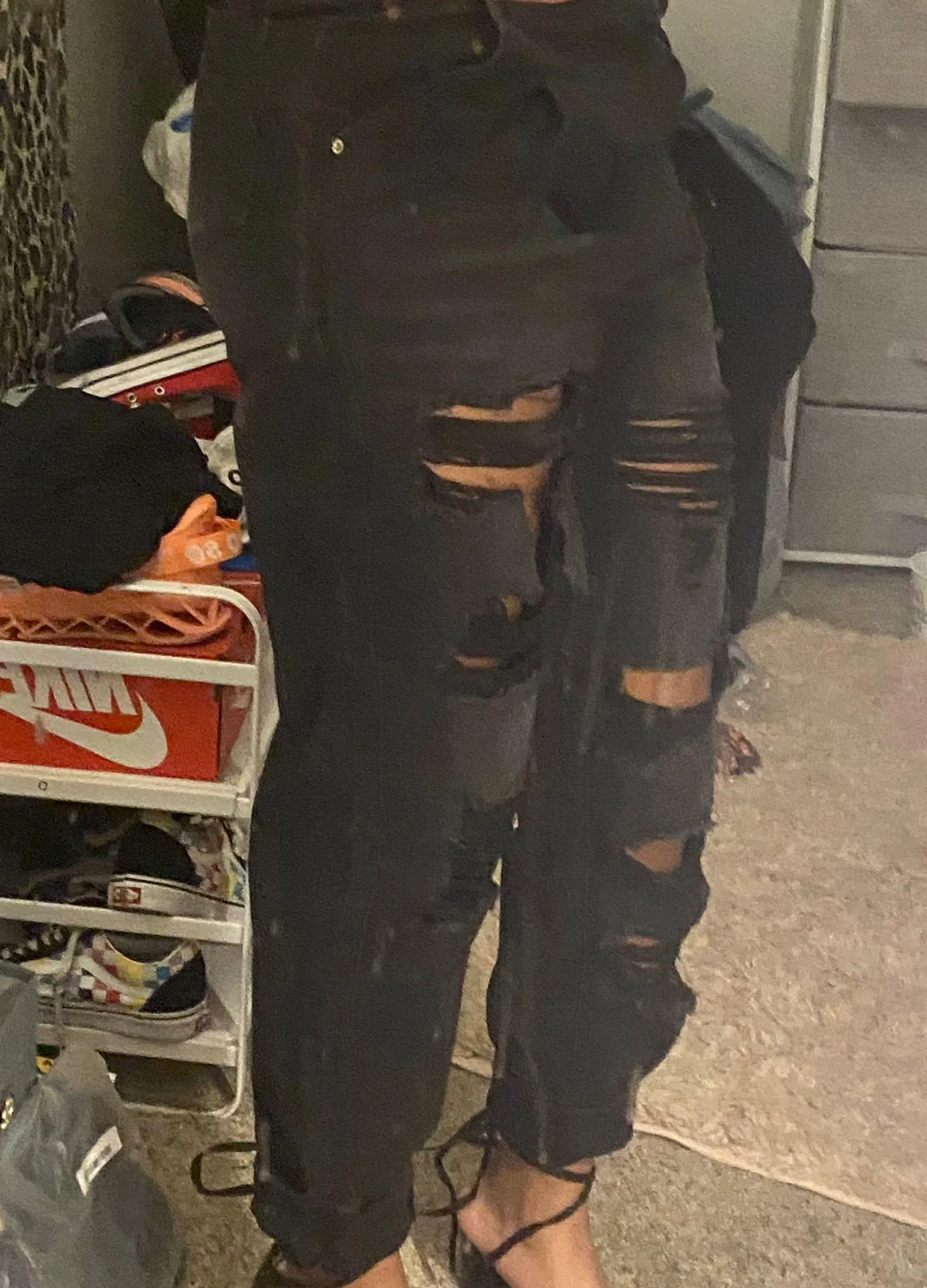 High Waist Ripped Skinny Jeans - Image 3