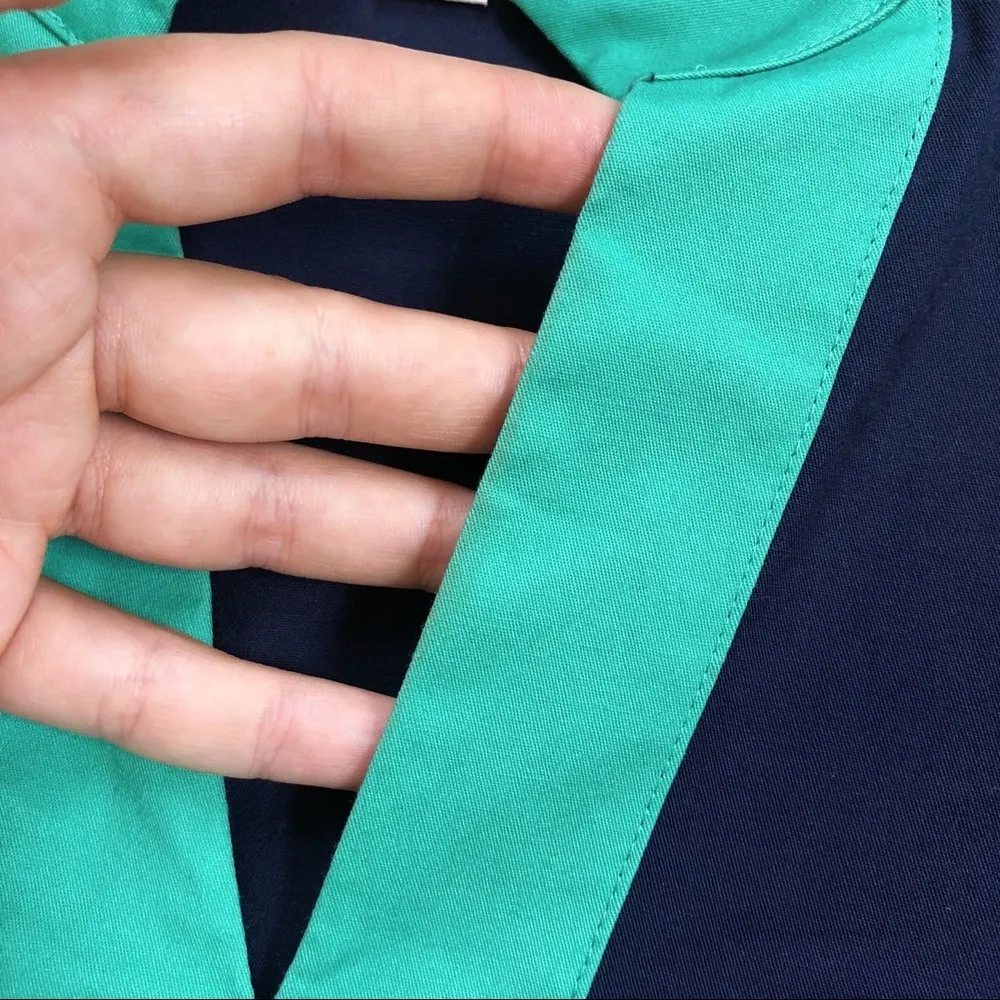 Sail To Sable • Classic Tunic Dress color block shift sleeveless navy green - Image 10