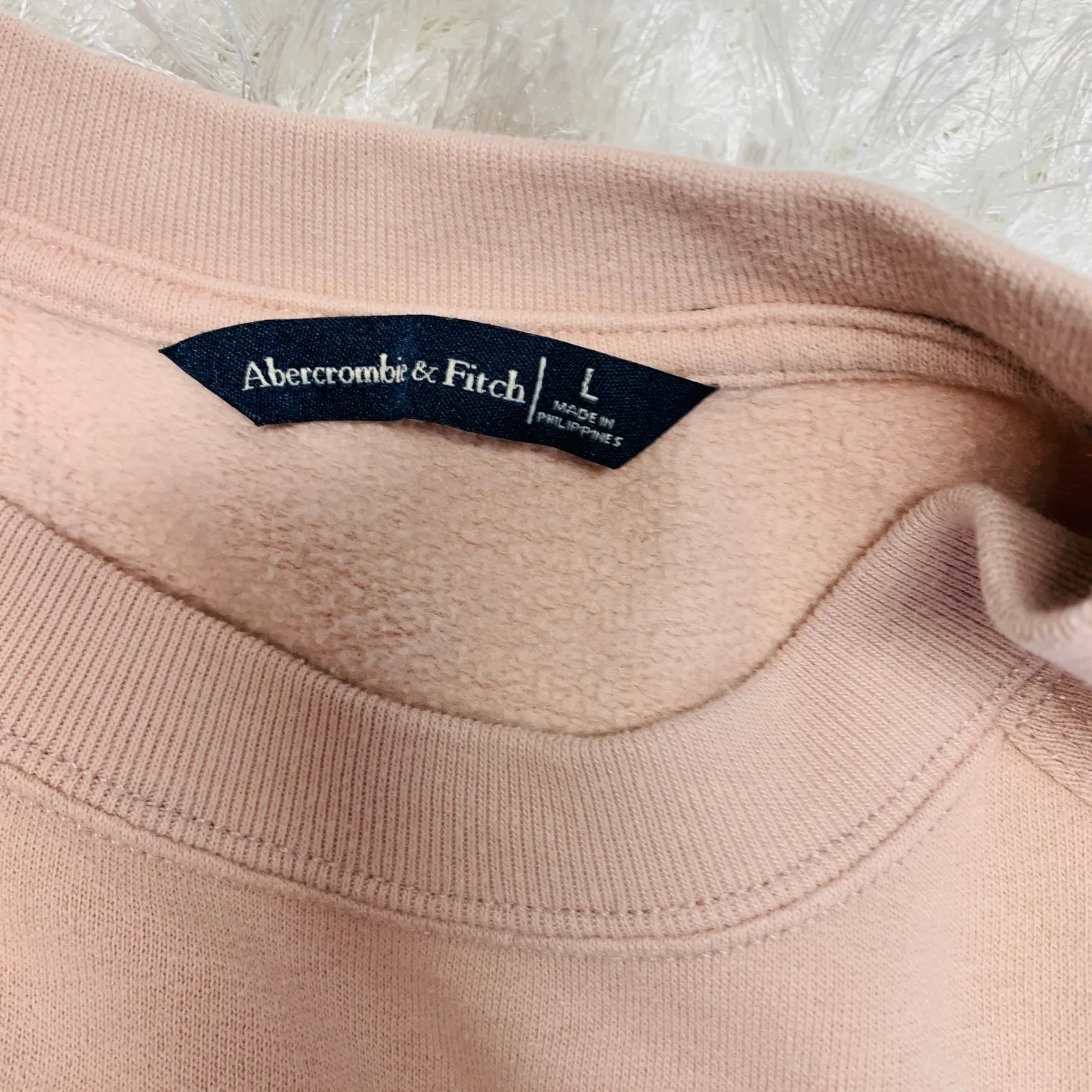 Abercrombie & Fitch Blush Pink Crew Neck Sweatshirt Sz Large - Image 8