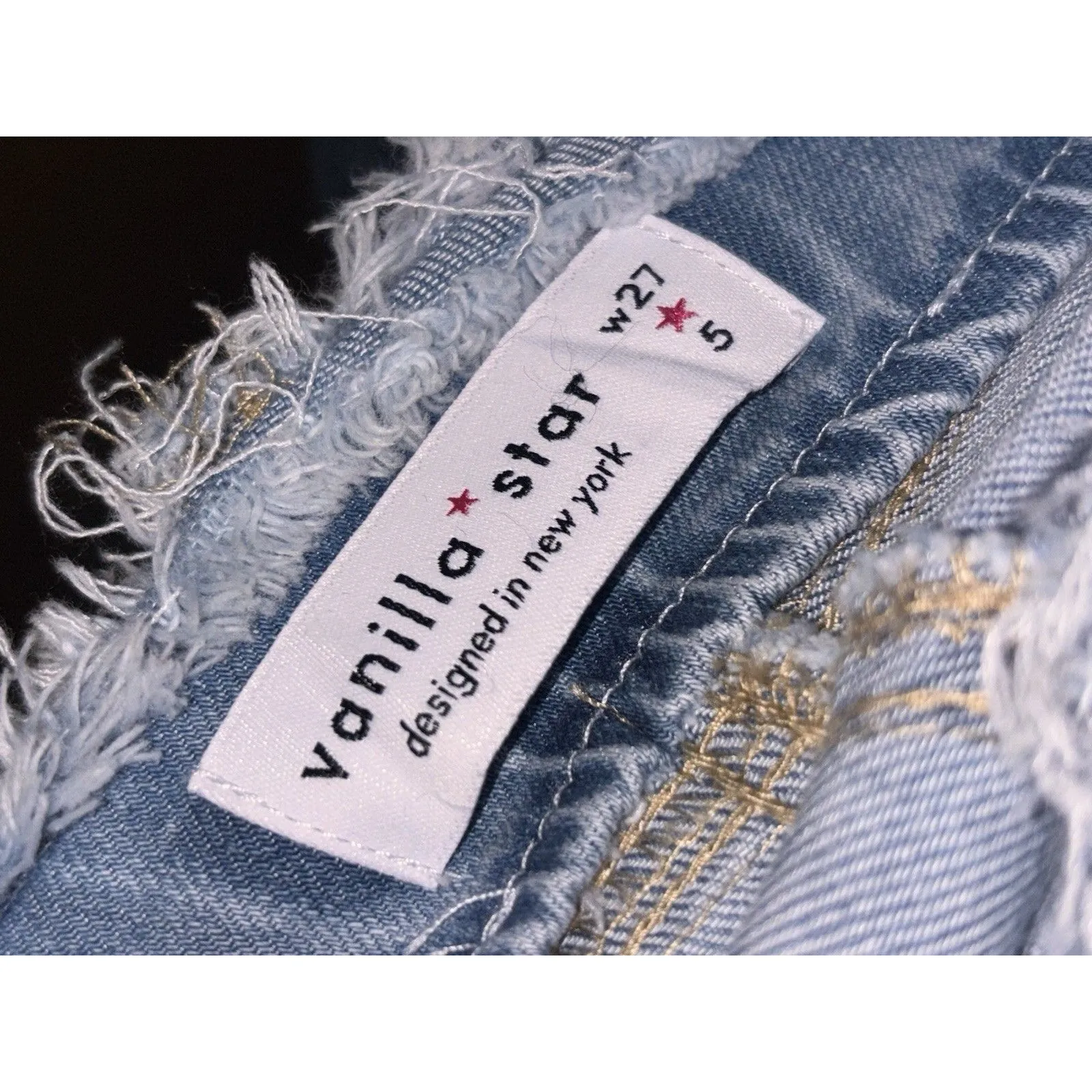 Vanilla Star 5 Jeans Womens Blue Flared Leg Stretch Low Rise Denim Pants Sz 27 - Image 11