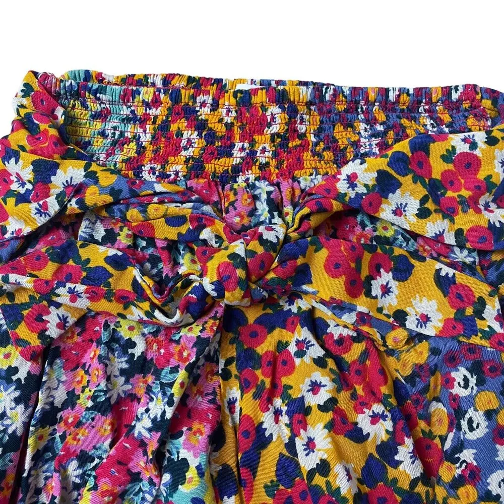 Patrons of Peace Shorts Juniors XS Flounce Multicolor Floral Belted Stretch - Image 2