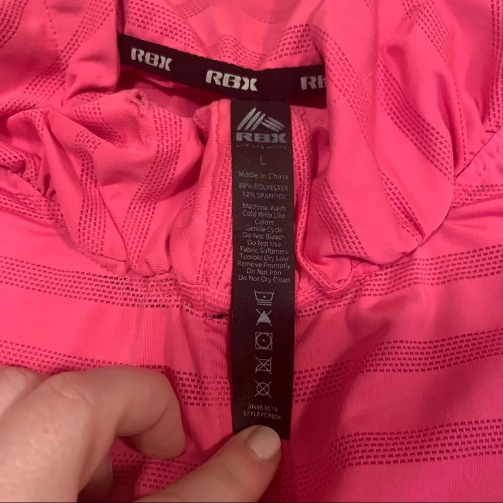 RBX Hot Pink Zip Up Perforated Light Weight Track Jacket Size XL - Image 5