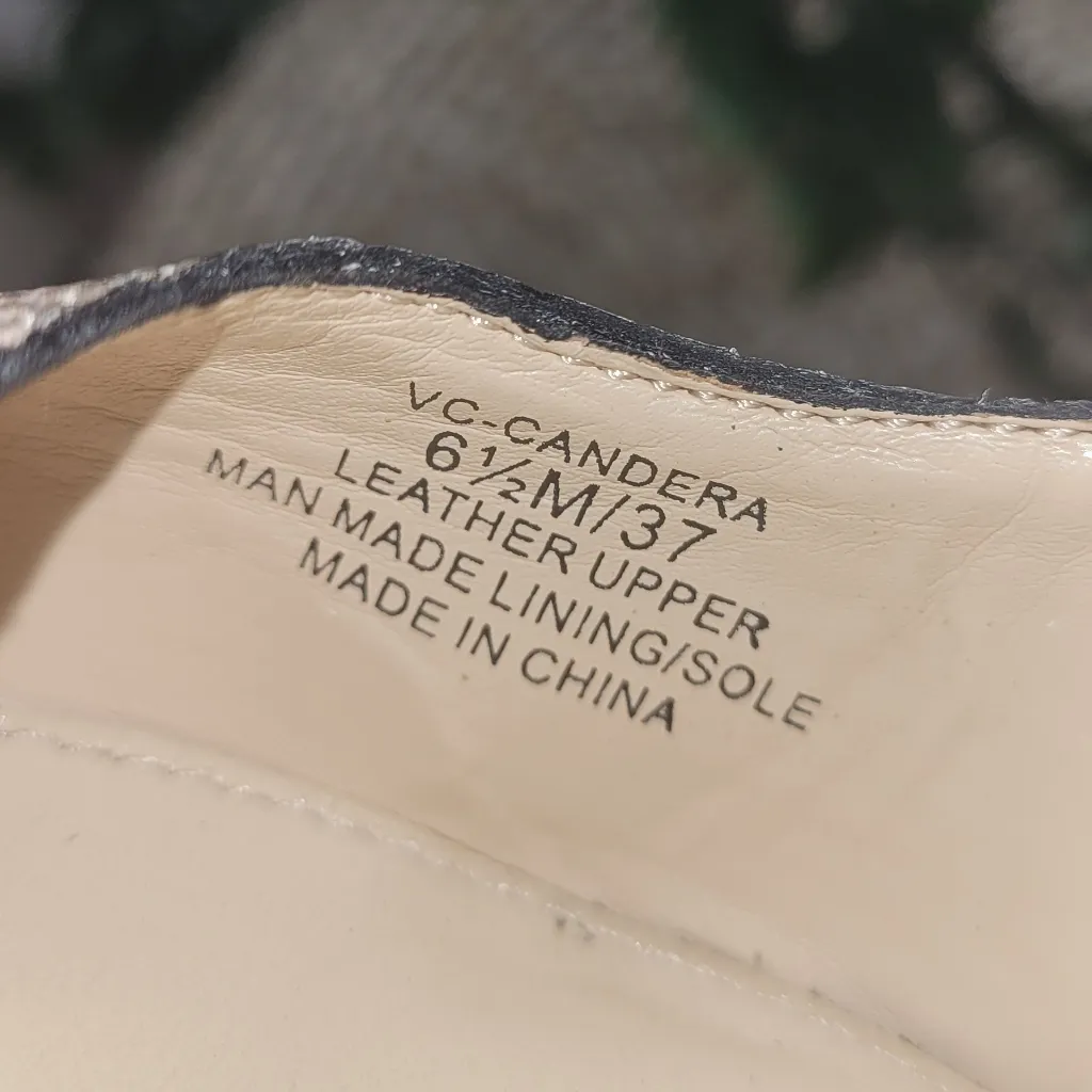 Vince Camuto Snake Print Women's Heels - Black and Cream Size 6 1/2 - Image 5