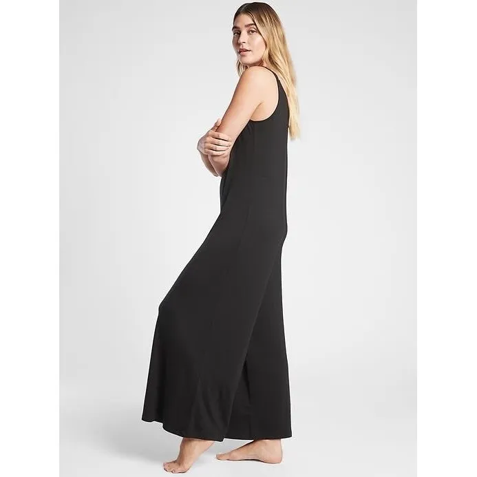 Athleta Womens Nightime Bliss Sleep V Neck Romper Lounge Wide Leg Jumpsuit 2X - Image 3