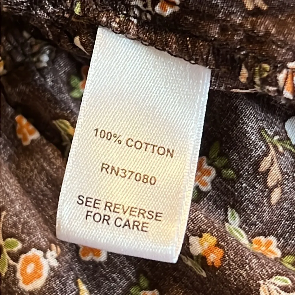 Looks like my great granny’s old couch peasant peplum top 50’s patchwork pattern Brown Size undefined - Image 8