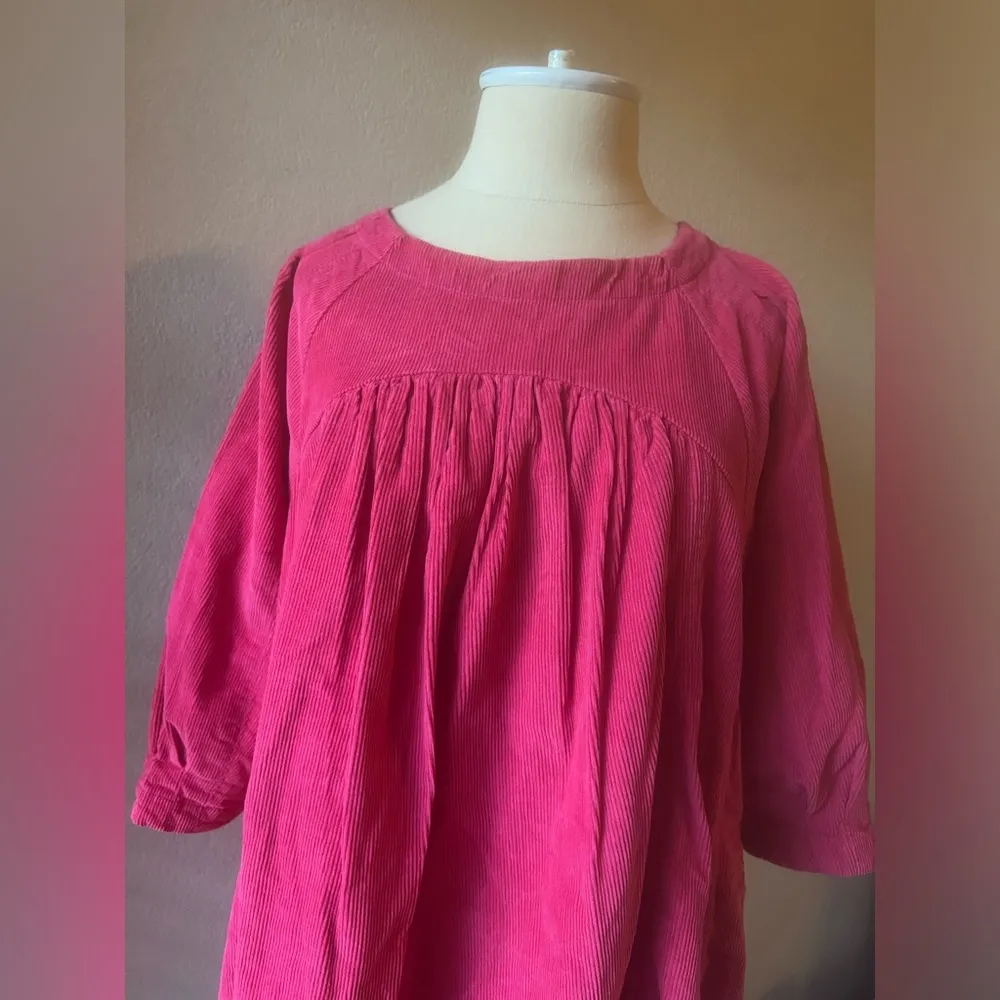 Free People Women's XS Pink Corduroy Puff Sleeve Tunic Top - Image 9