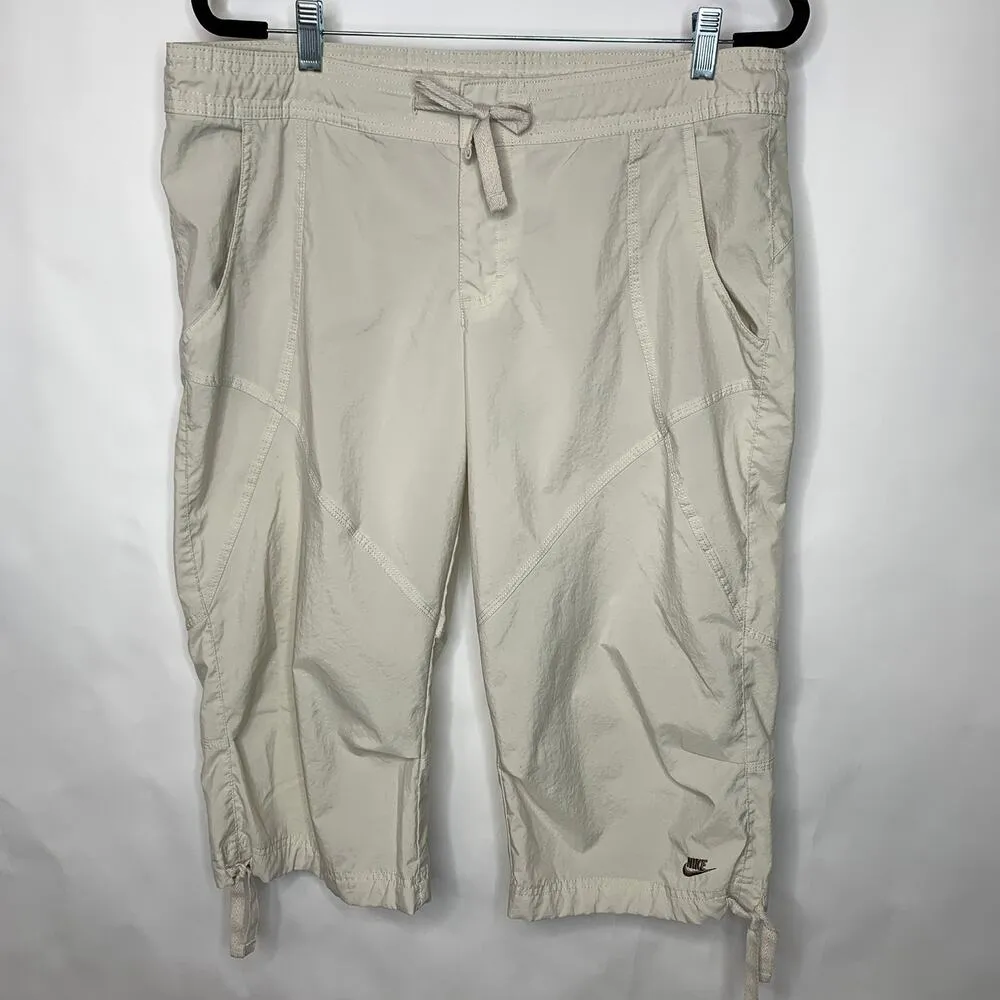Nike Cream Tan Cropped Pants Sz Large 12-14 - Image 2