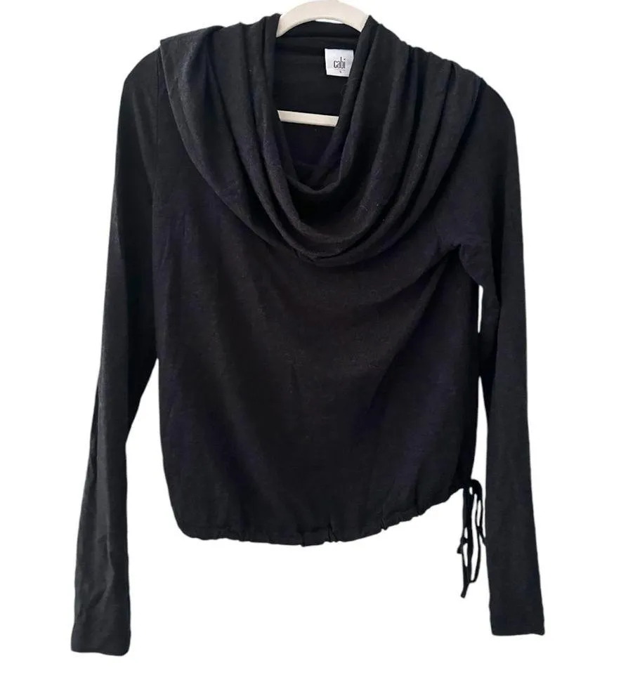 CAbi Recess Top Charcoal Gray Hoodie Cowl Neck Top Shirt Womens Small - Image 3