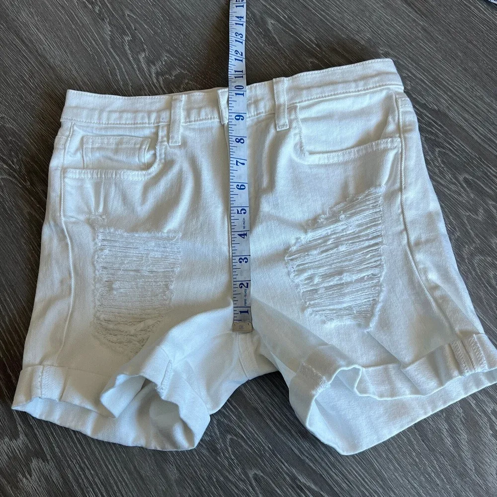 L'Agence Balboa Slouchy Denim Shorts Womens Size 25 White Distressed - Image 5