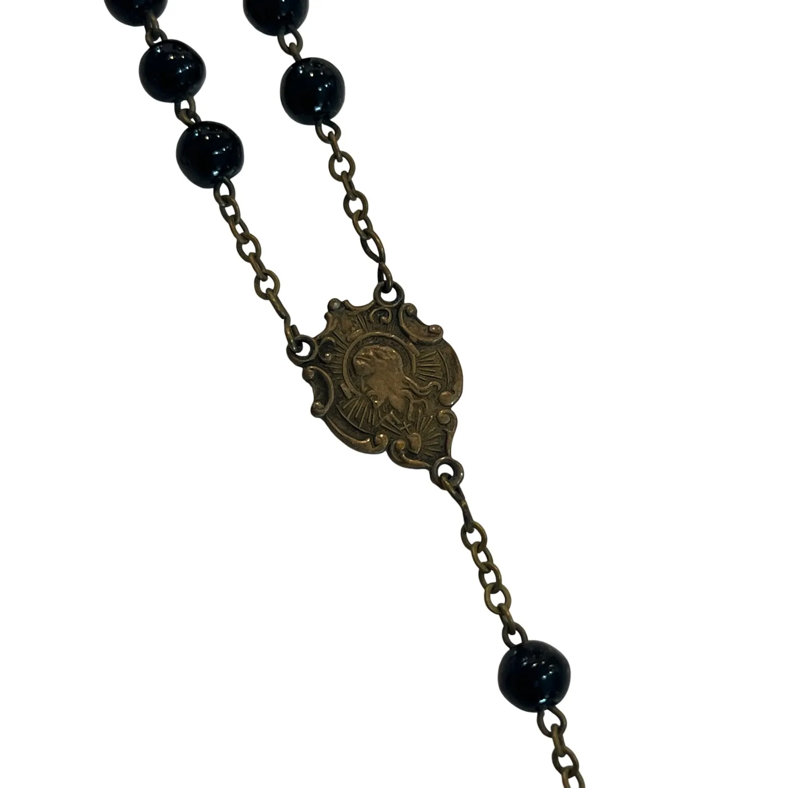 Vintage black rosary beads‎ - Image 5