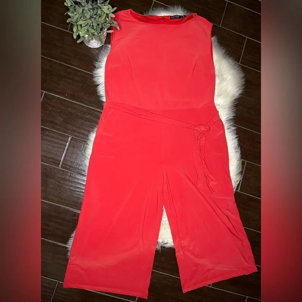 Lauren Ralph Lauren orange wide legged jumpsuit sz 2X - Image 2