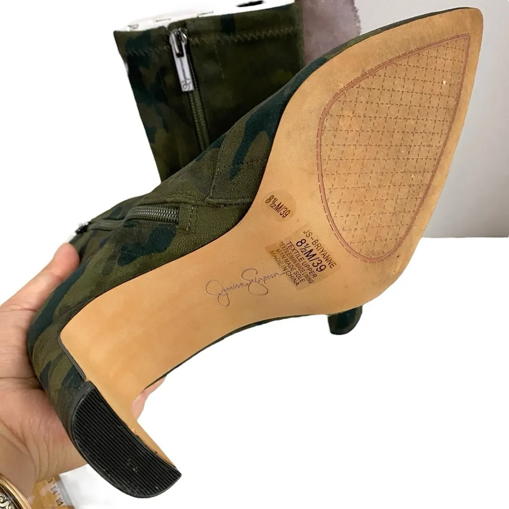 Jessica Simpson Briyanne Women's 8.5 M Camo Print Stretch Stiletto Ankle Boots - Image 7