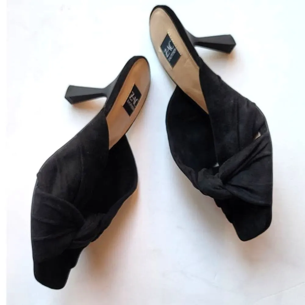 Zac Zac Posen Nathalie Mule Black Suede Sandals 5.5 NWOB - Image 3