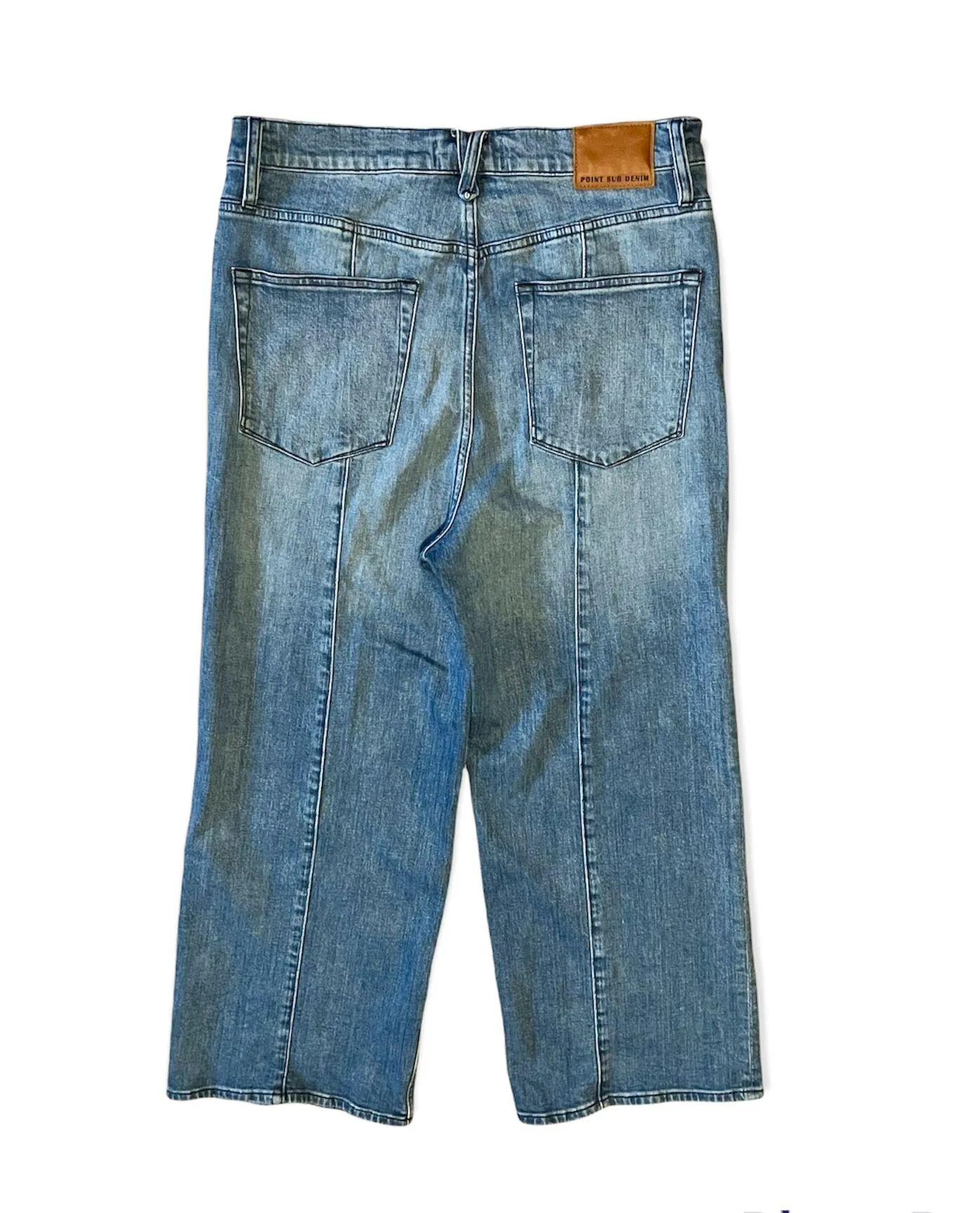 Womens Point Sur J Crew High Rise Medium Wash Vintage 90s Wide Leg Jeans 32 - Image 2