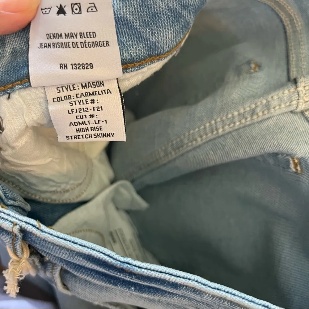 NWT Lovers + Friends Mason Distressed High Rise Skinny Jeans 26 Blue - Image 5