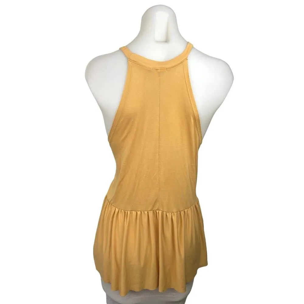 Urban Outfitters Kimchi Blue Yellow Sleeveless Cami Camisole Peplum Tank Top M - Image 2