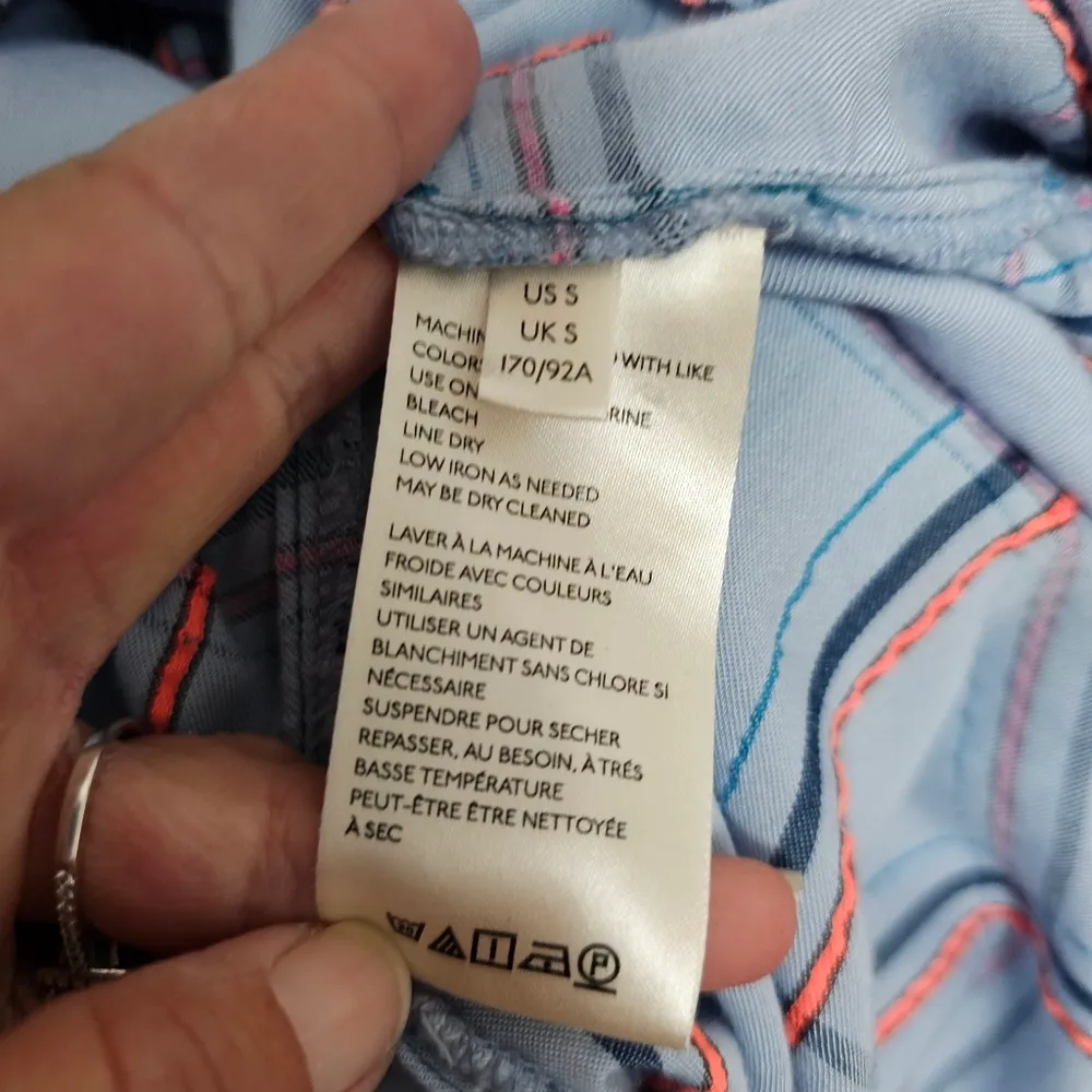 Anthropologie Pilcro Cate Light Blue Plaid Flannel Button Down Size Small - Image 8