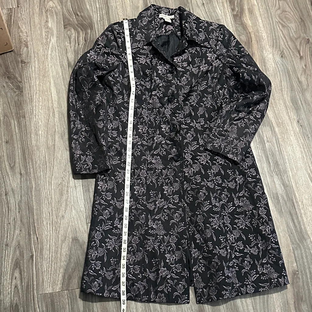Vintage Notations Floral Longline Blazer – Elegant 90s Statement Piece - Image 11