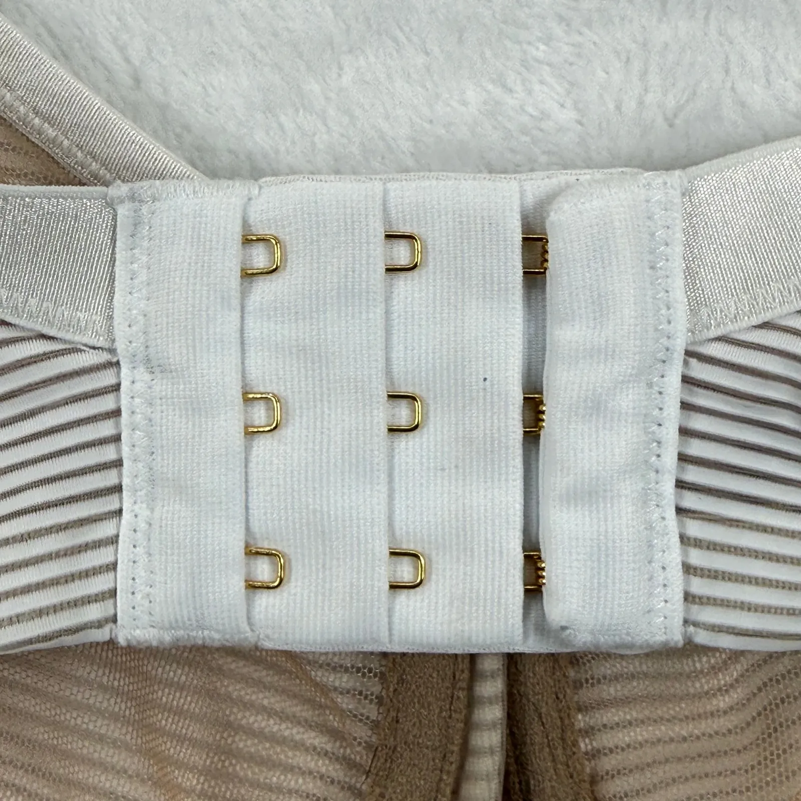 ThirdLove Unlined Shadow Stripe Scoop Bra 38F Beige - Image 3