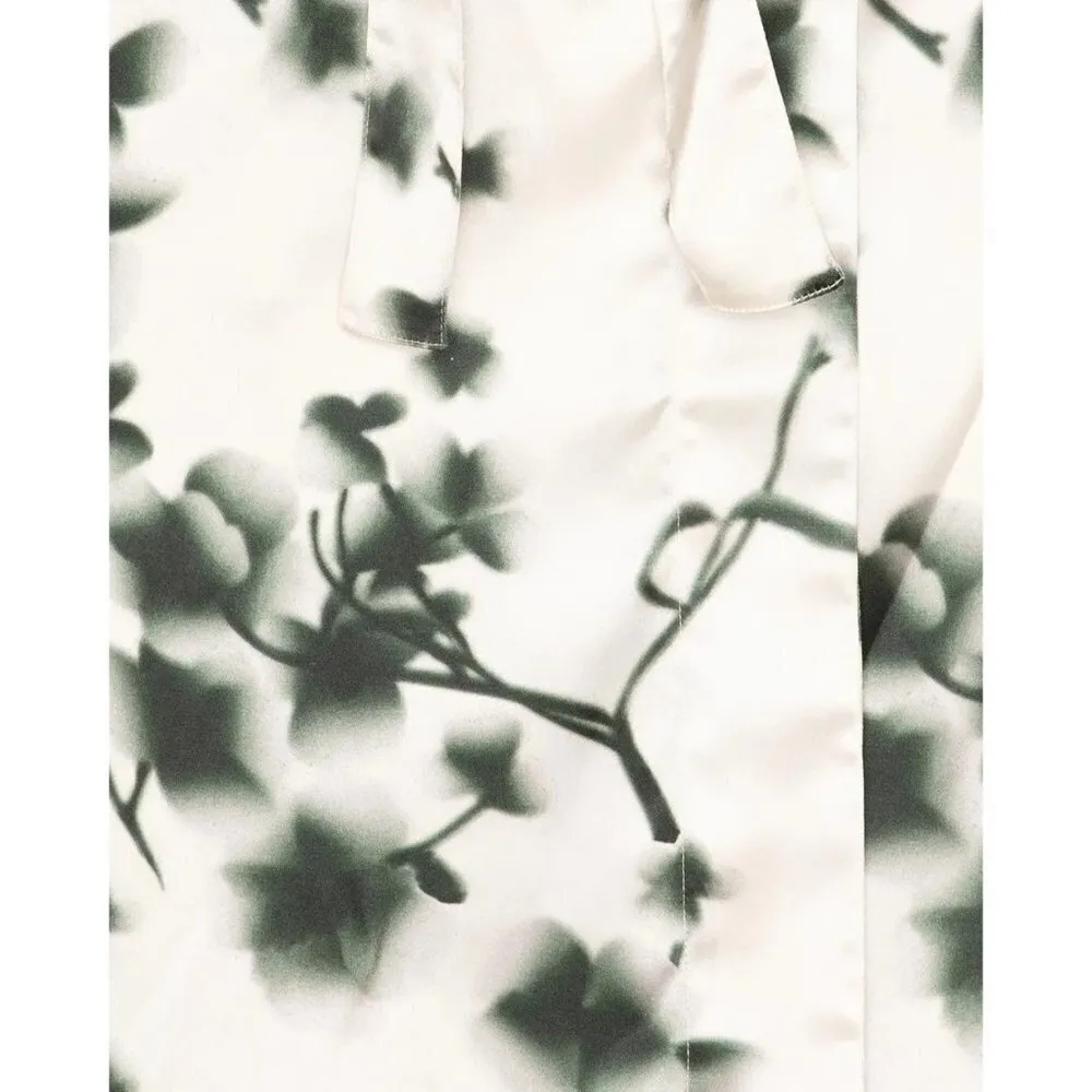 Rotate Birger Christensen Samantha Satin Wrap Dress Sycamore Comb Womens Size 6 Green - Image 8