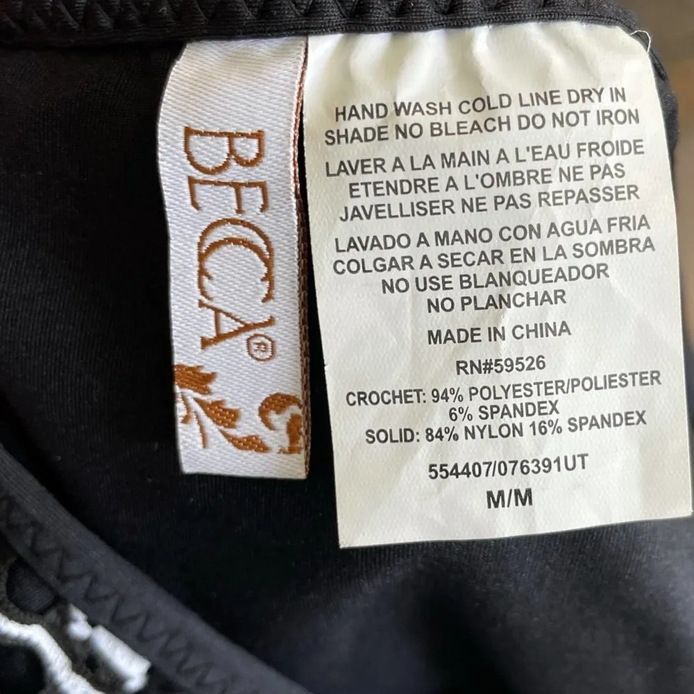 BECCA by REBECCA VIRTUE Women's Black/White Reveal Hipster Bikini Bottoms sz M - Image 4