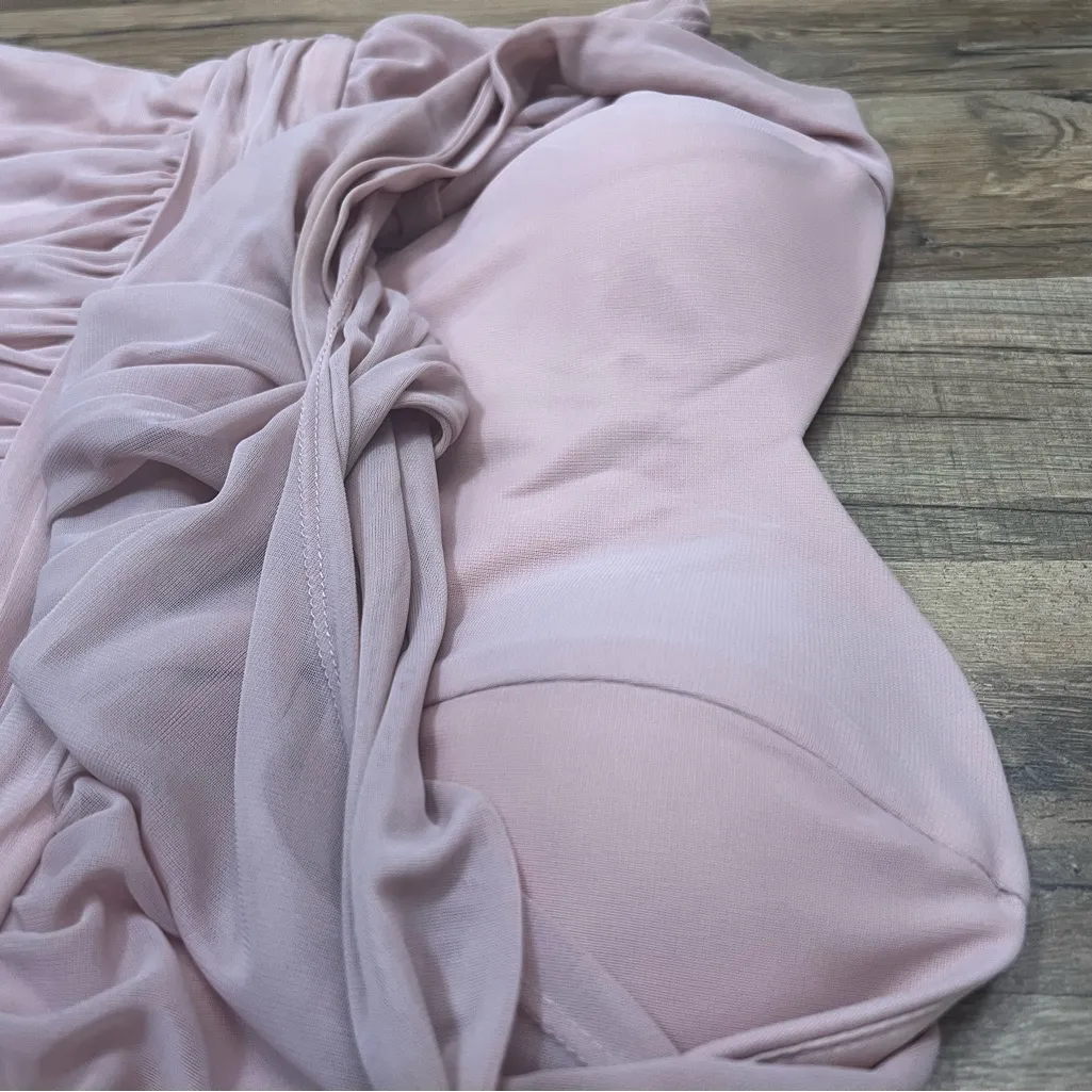 Birdy Grey Kiko Grecian Halter Bridesmaid Dress Pale Blush Pink M‎ Classic - Image 9