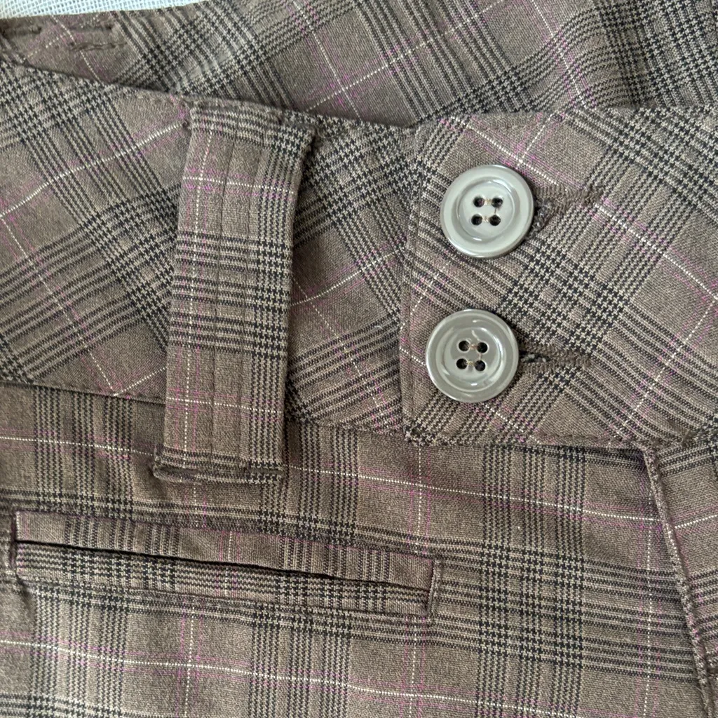 Copper Key  Y2k Brown Plaid Capris - Image 4