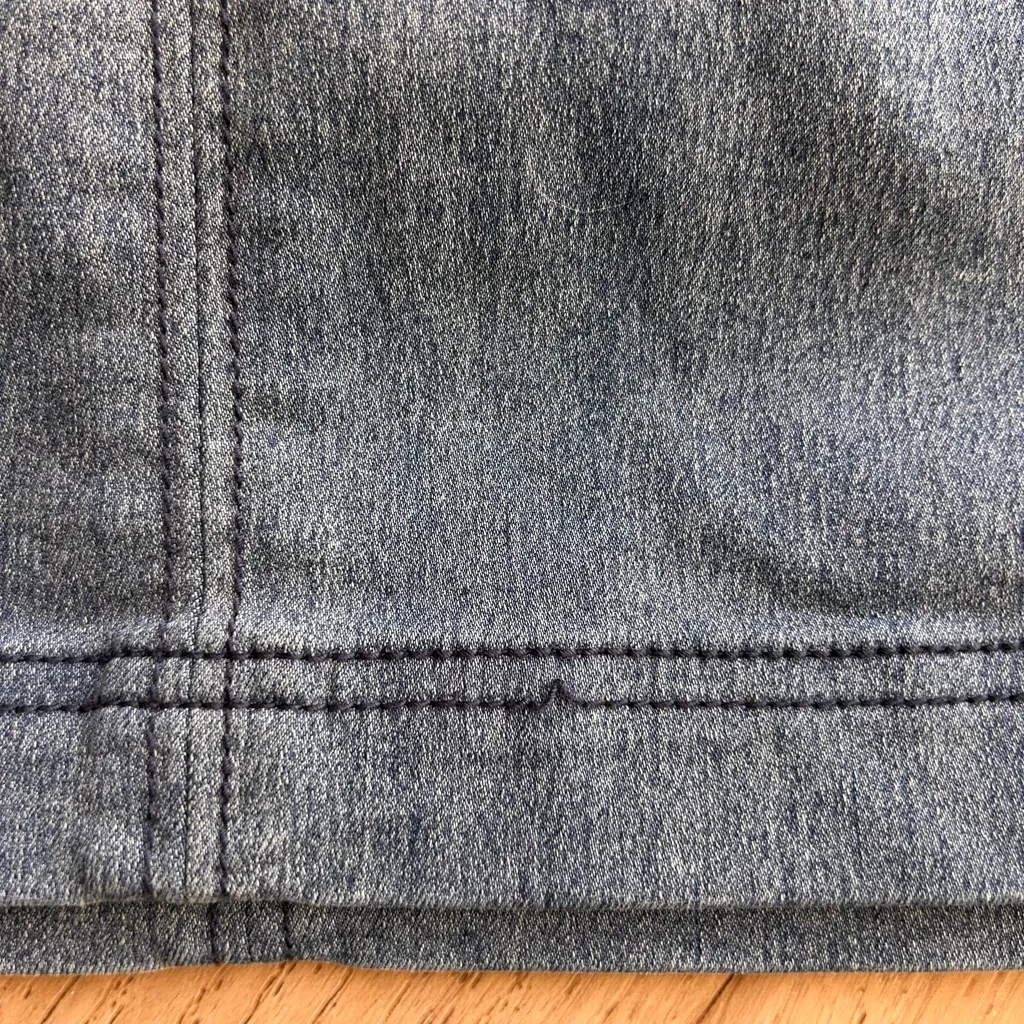 Free People Womens 10 Modern Femme Denim Skirt Two Tone Colorblock Mini Stretch - Image 7