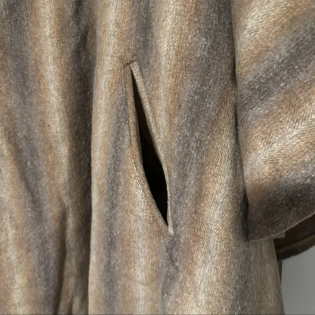 Free People OS Sunset Rock Poncho Striped Half Zip Boho Aztec Western Layering - Image 7