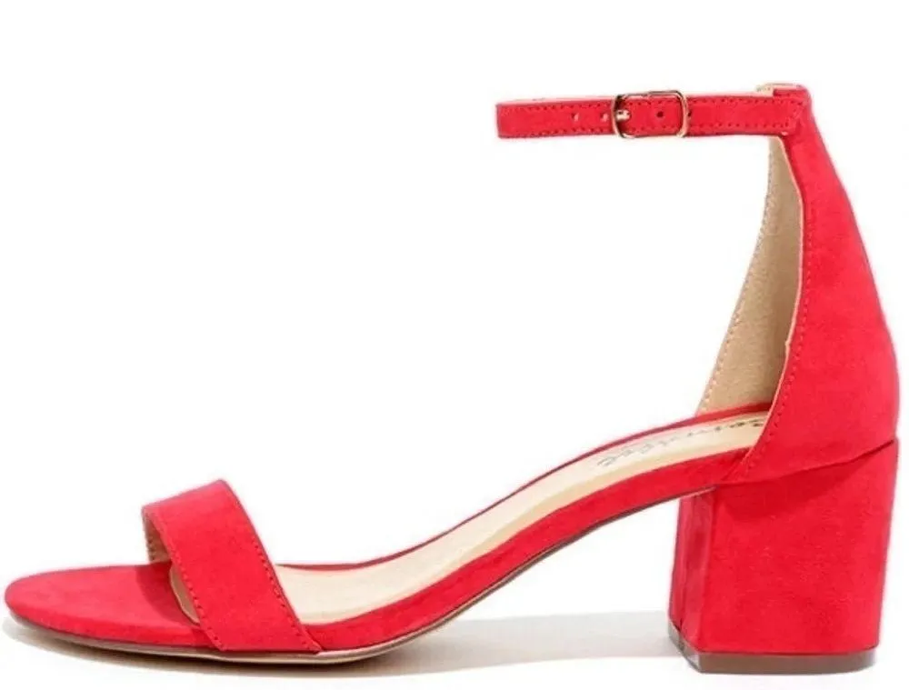 Ak Anne Klein Iflex Red Suede Heels Like New - Image 2