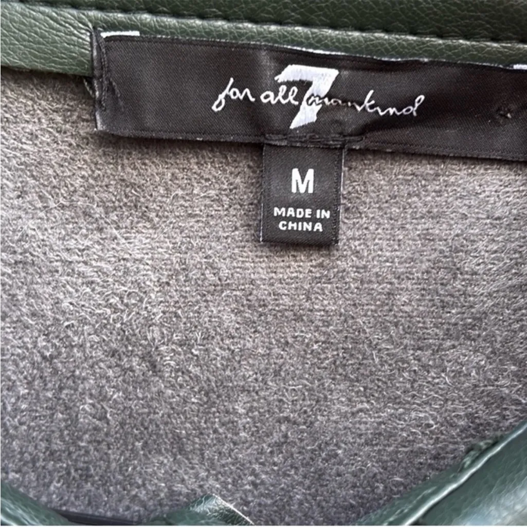 EUC 7 For All Mankind Faux Leather Jacket
Top Green Size Medium - Image 7