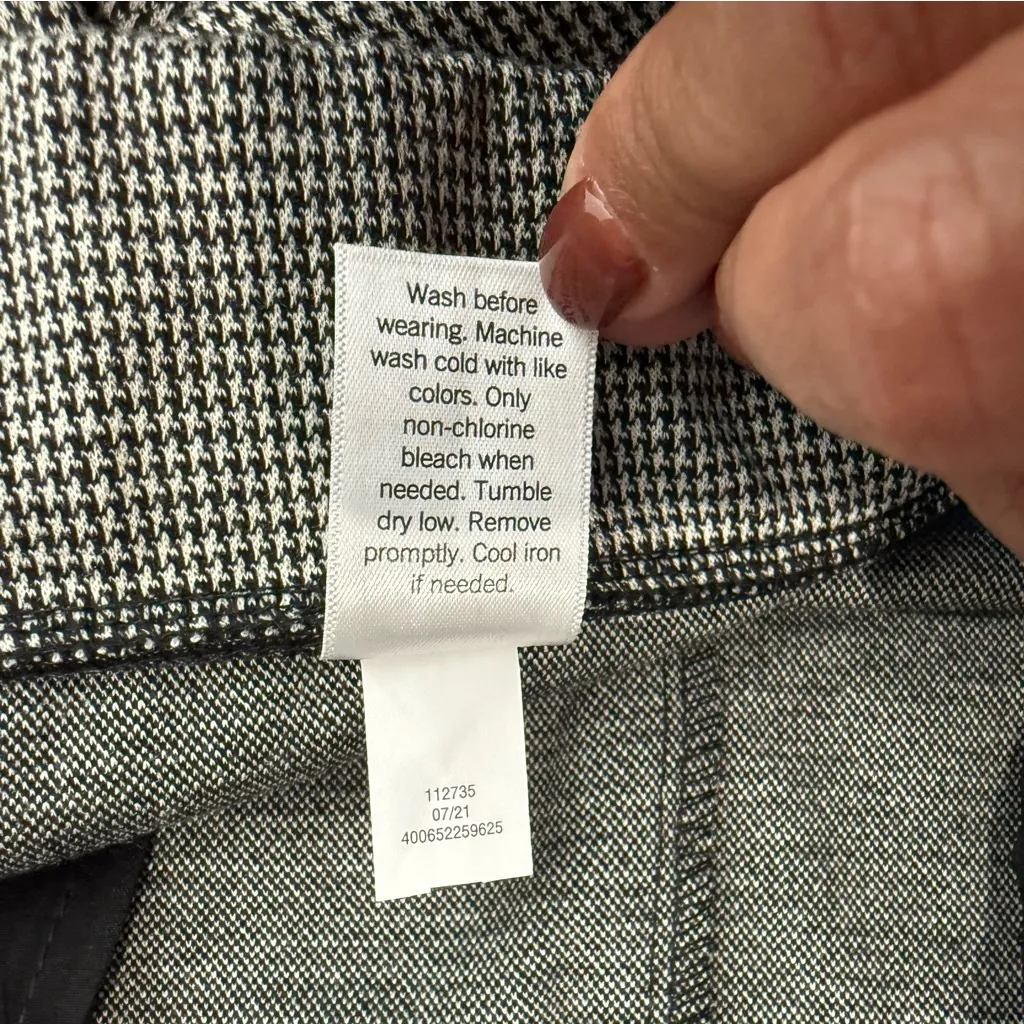 NWT Croft & Barrow Houndstooth Pull On Pants Mid Rise Ankle‎ Black White Size 2X - Image 5