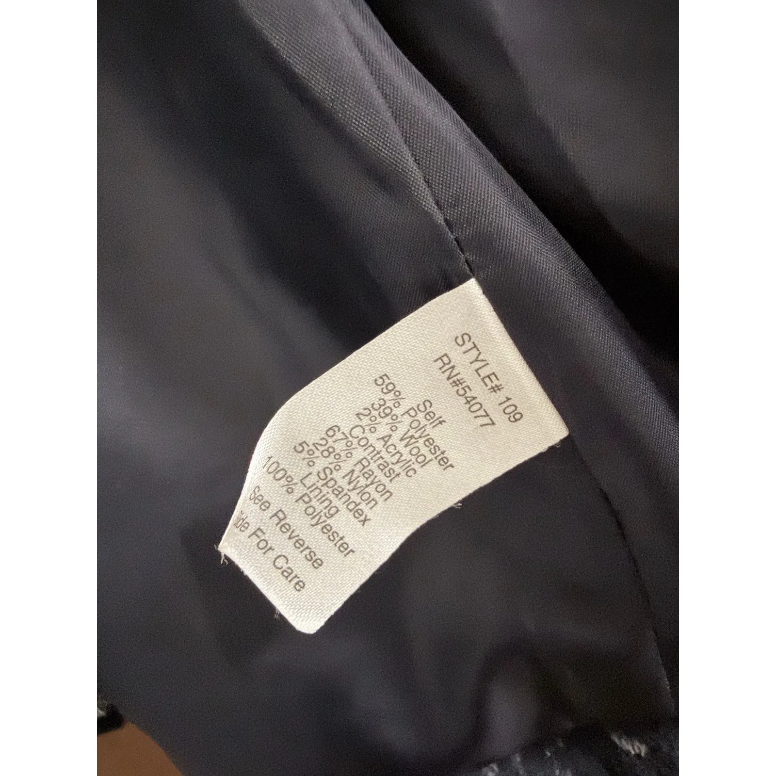 CAbi Jacquard Wool Blend Midnight Blue Damask Blazer size 8 - Image 10