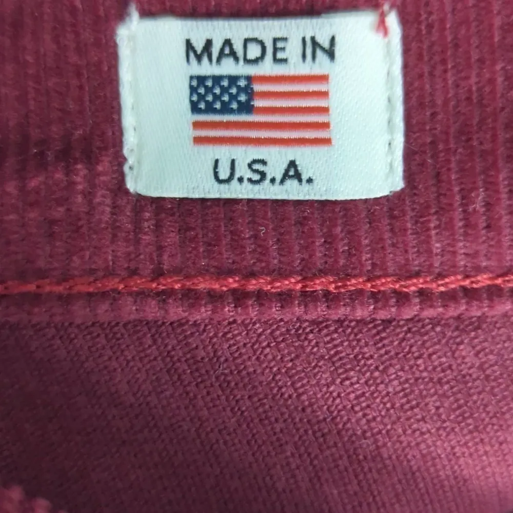 RE/DONE Corduroy Pants NWT Burgundy Red USA High Rise Stovepipe - Image 9