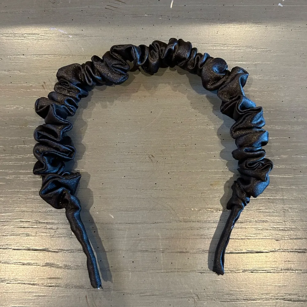 Satin Black Ruffle Headband - Image 2