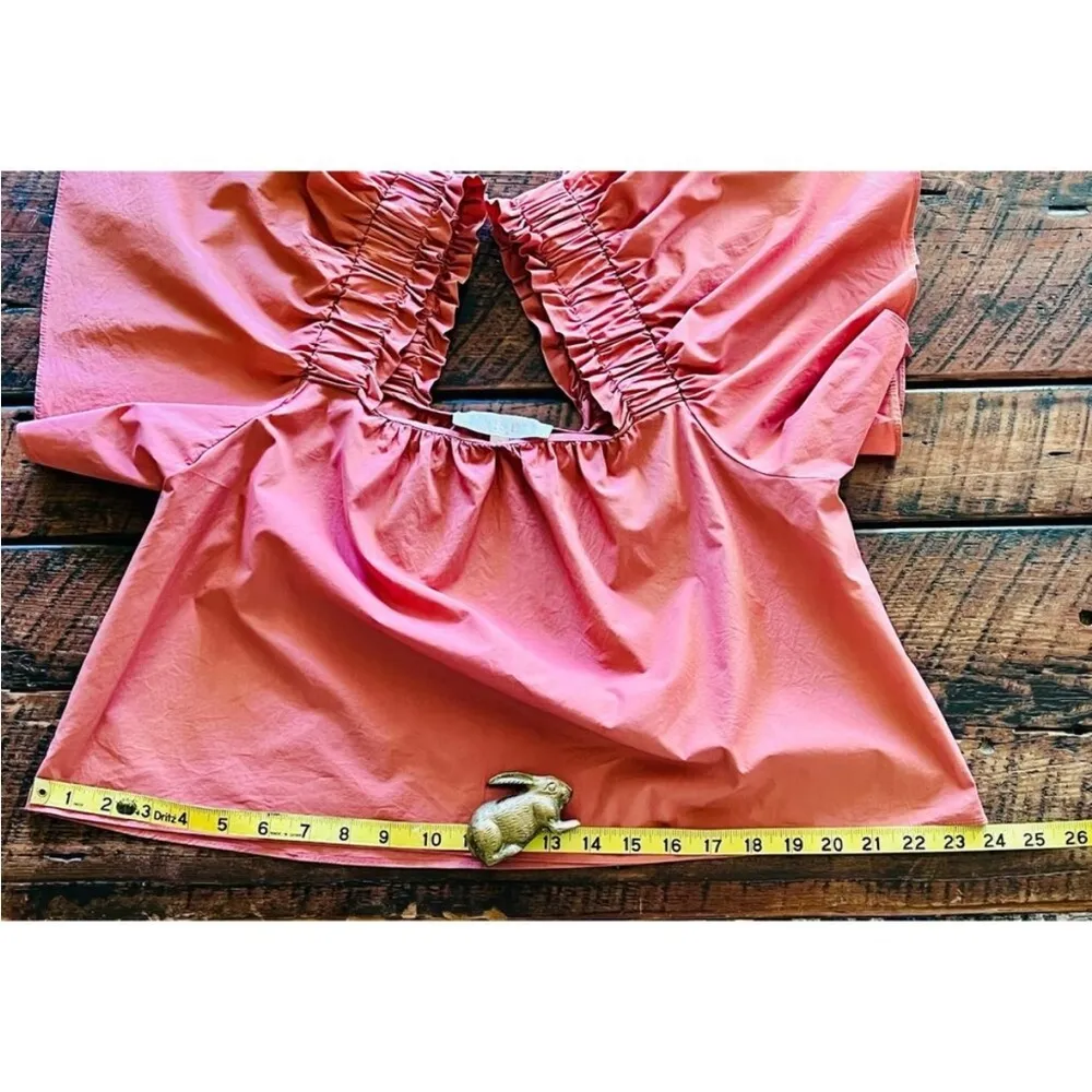 Salmon Karlie poplin square neckline size medium - Image 8