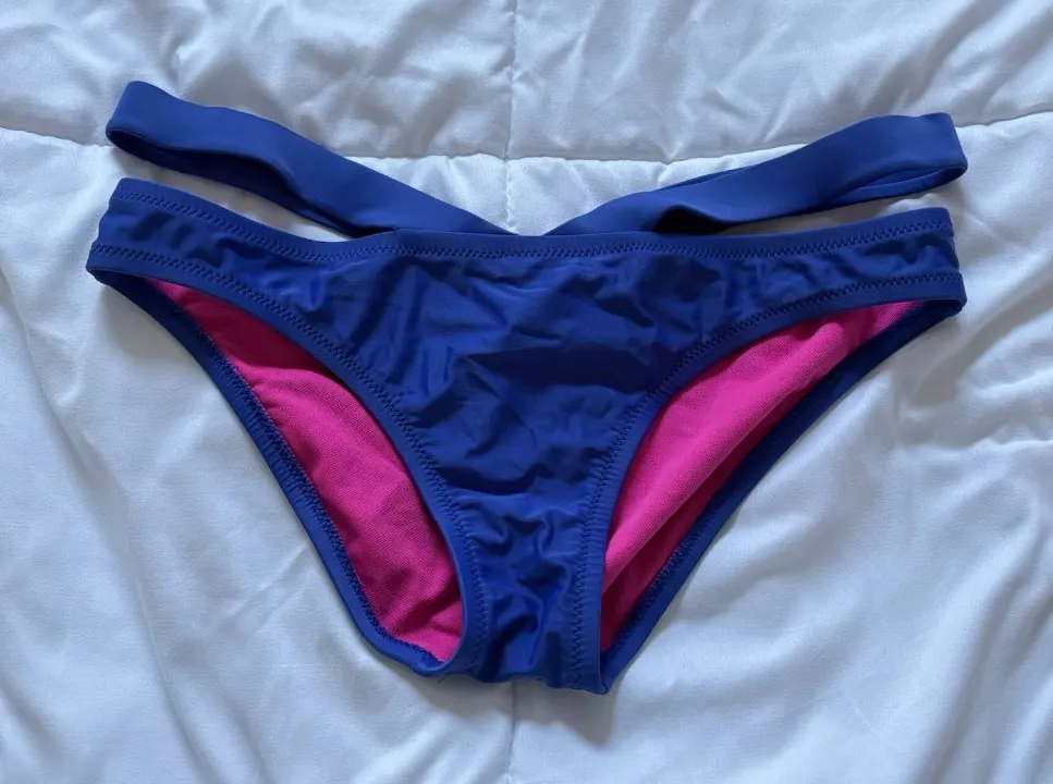 Profile By Blush Womens Size Medium Blue Swimsuit Bikini Bottom Beach Summer - Image 1