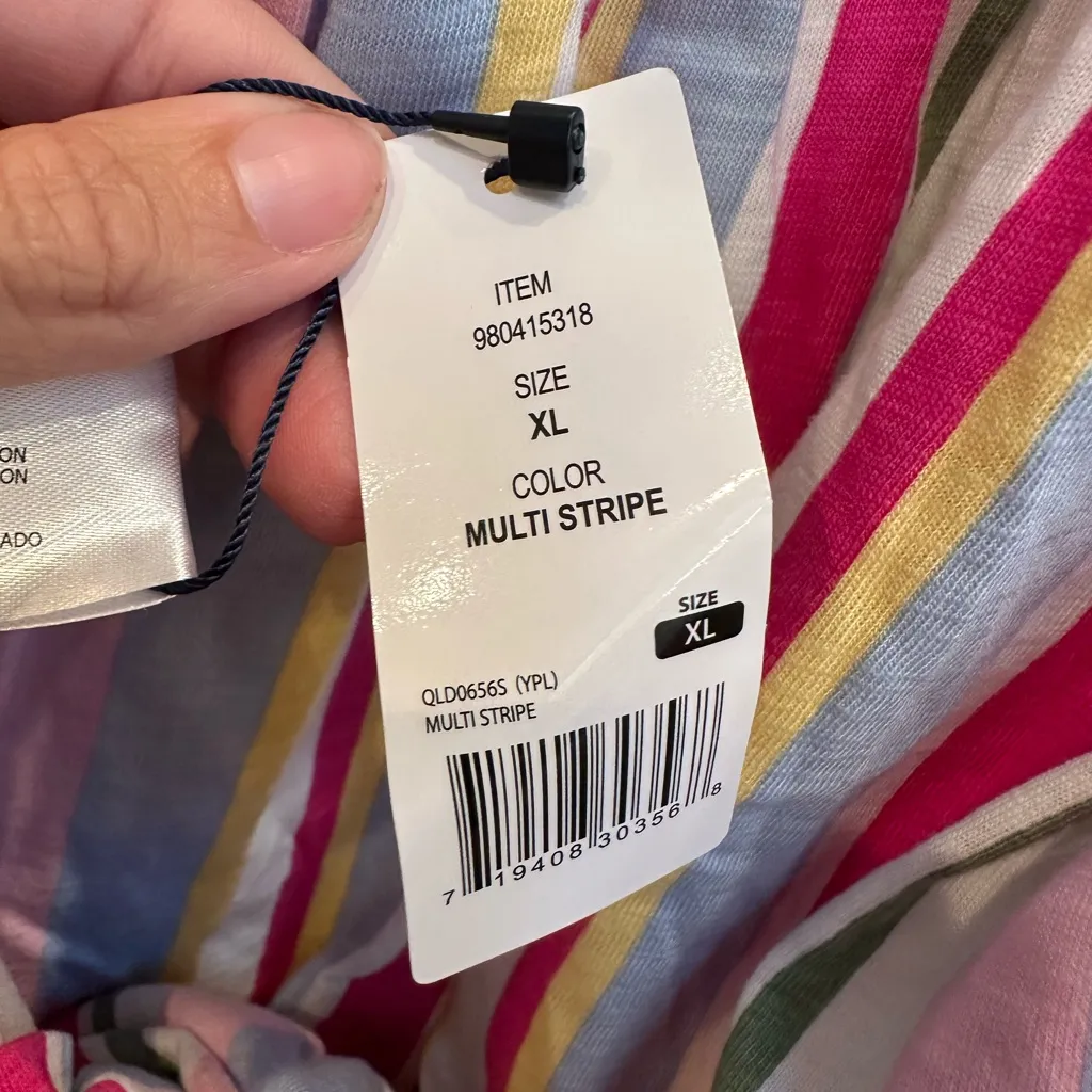 Gap Size XL Lightweight Tiered Layered Sleeveless Multi Stripe Summer Dress NWT! - Image 11