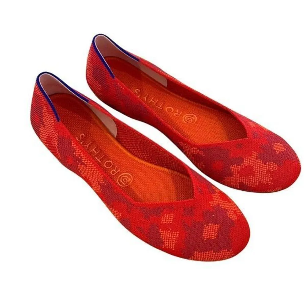 ROTHY’S Red Camo Round Toe Loafers‎ Slip-On Flats Shoes Women’s 8 - Image 4