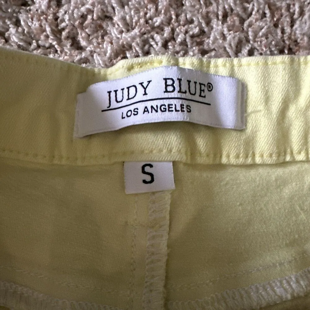 Judy‎ Blue Size Small Dip Dye Cut Off High Waist Shorts Ombre Yellow/Blue/Pink - Image 5
