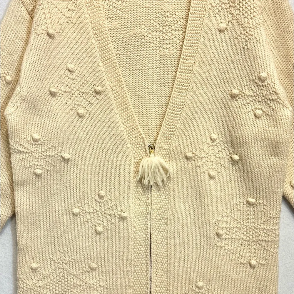 Liz Clairborne Hand Knitted Womens Sweater Cardigan 100% Worsted Wool Petite - Image 2