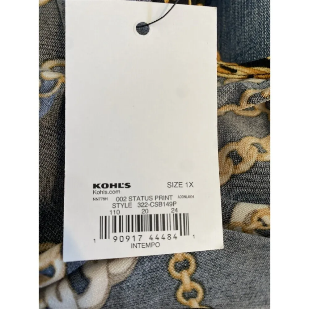 Intempo NWT Women’s Career/Work All Over Print Plus Sized Body Suit Size 1X - Image 6