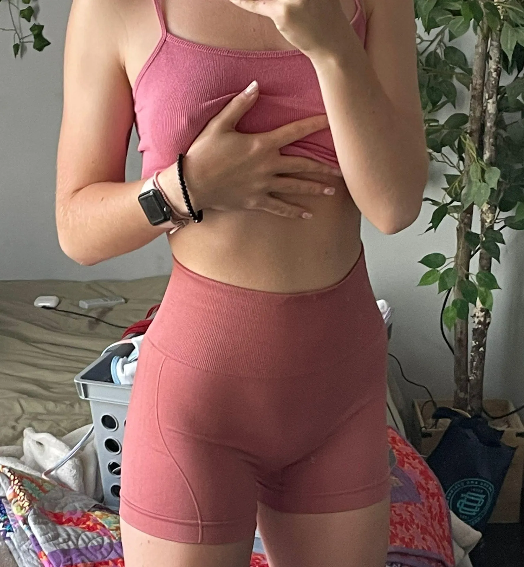 spandex workout shorts Pink - Image 2