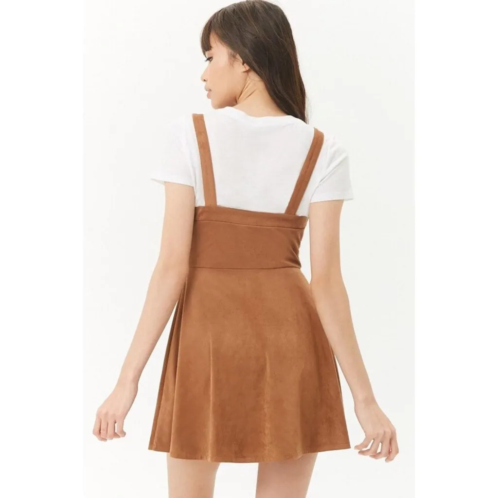 Forever 21 Contemporary Faux Suede Dress in Camel - Image 4