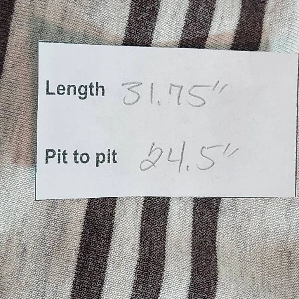 LuLaRoe Gray and Brown Stripe Tunic Size 2XL Lularoe Oversized Tunic - Image 7