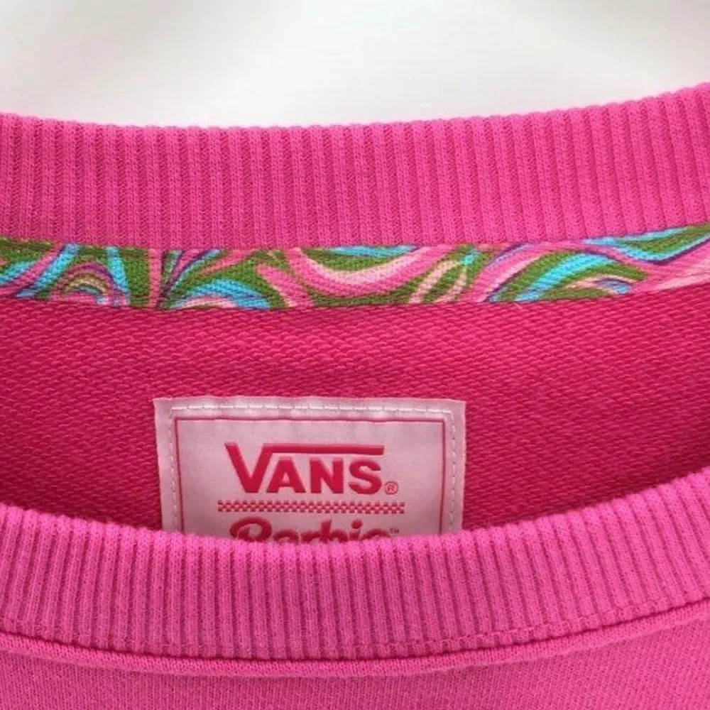 Vans x Barbie Rene Hot Pink Oversized Long Sleeve Crew Sweatshirt Large NEW - Image 7