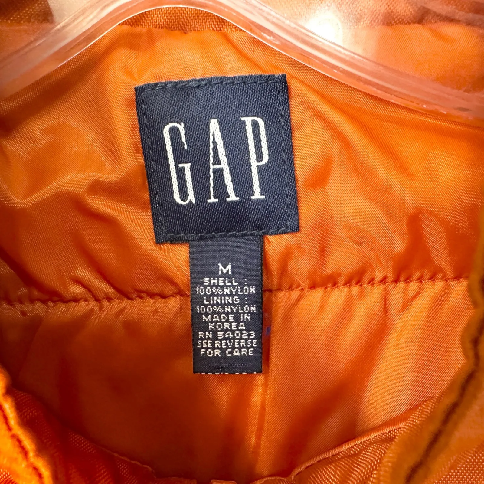 GAP Medium Puffer Vest VTG Y2K Burnt Orange Quilted Full Zip Fall Boho 1700 - Image 9